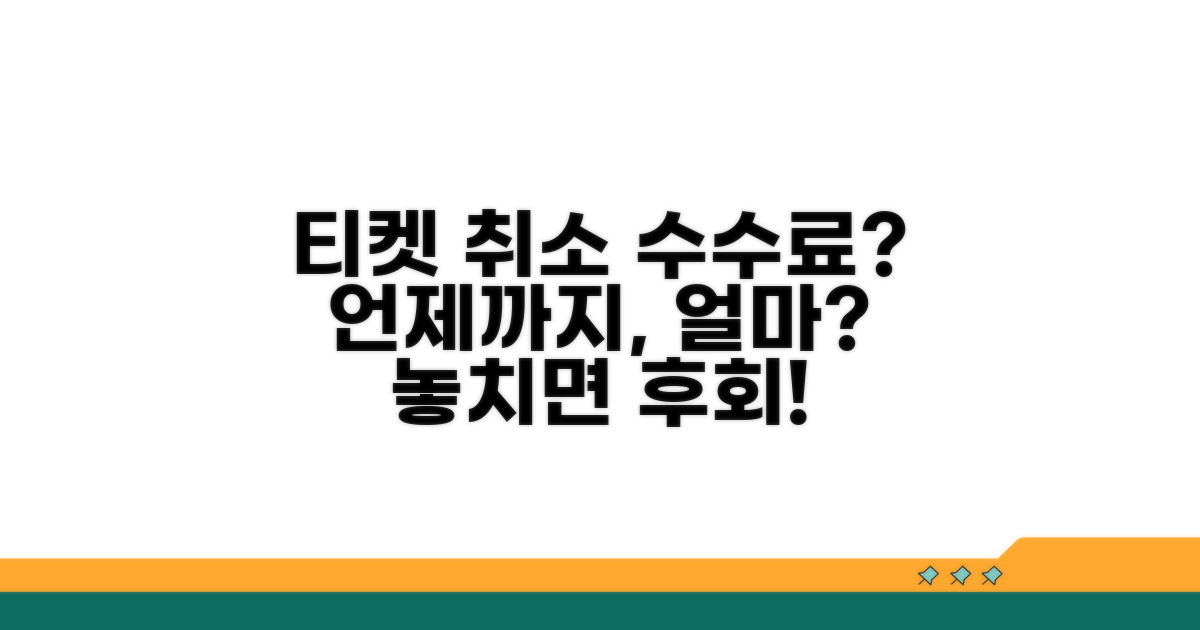 콘서트 티켓 취소 수수료, 언제까지 얼마나?