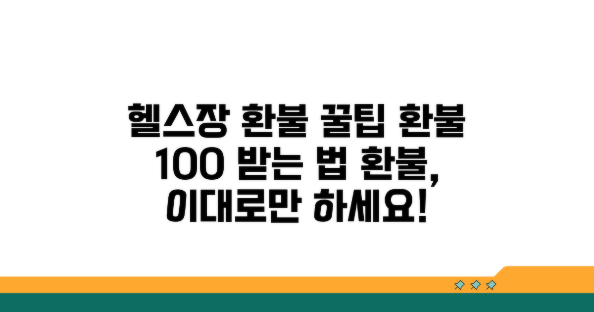 똑똑하게 헬스장 환불 받는 법