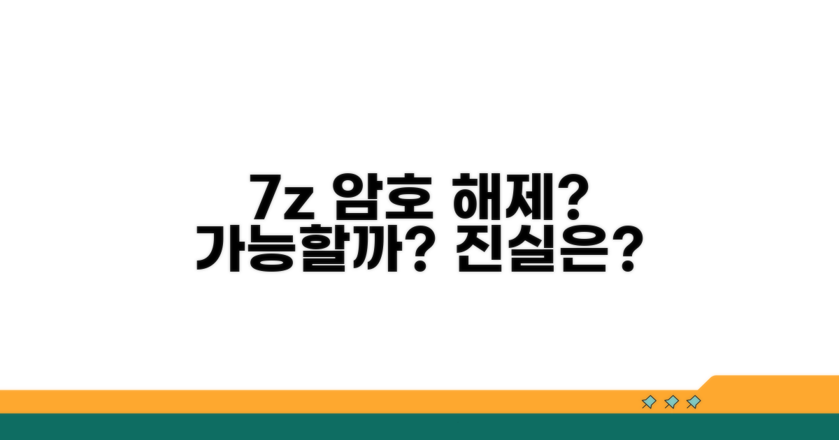 7z 비밀번호 해제, 정말 가능할까?