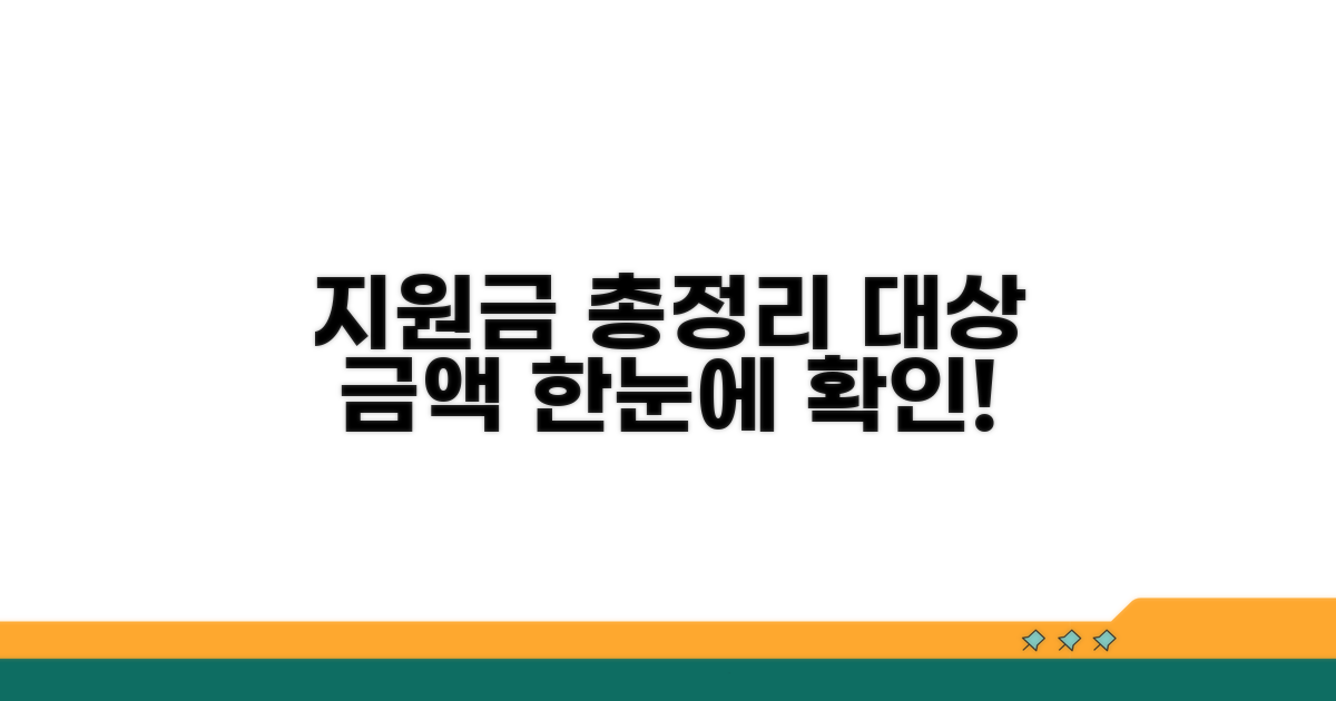 지원금 대상과 금액 한눈에 보기