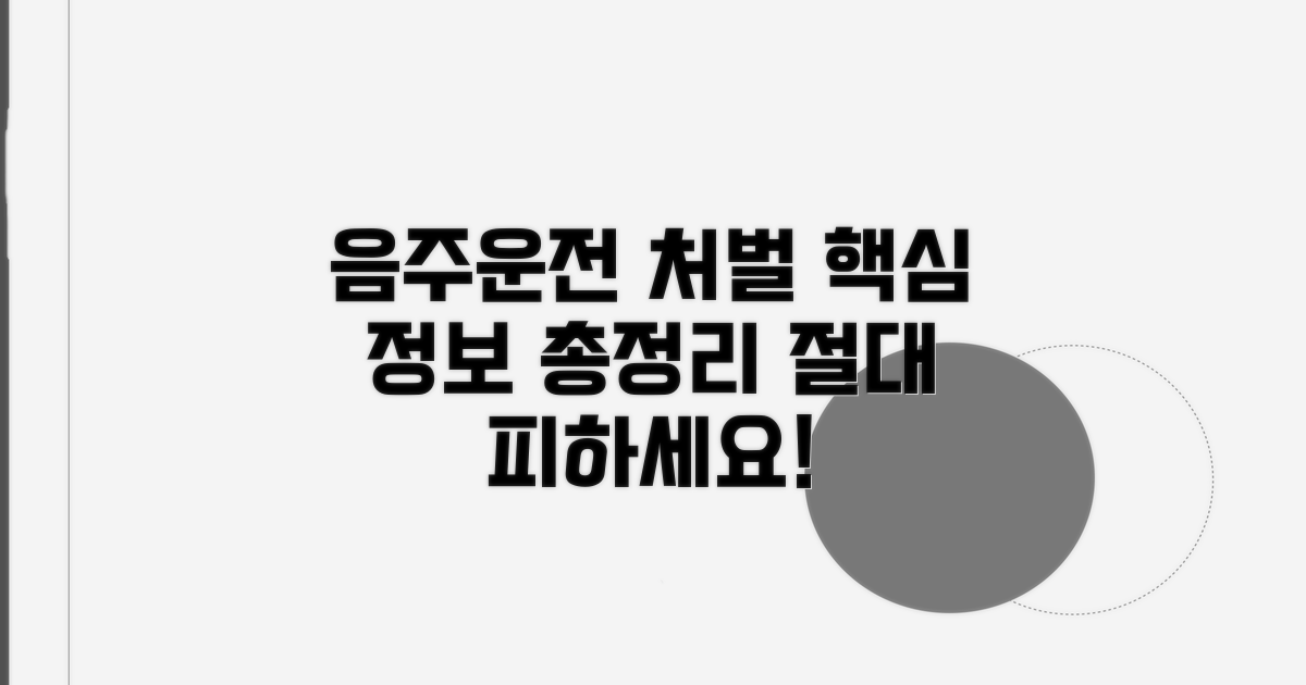 음주운전 처분 핵심 정보