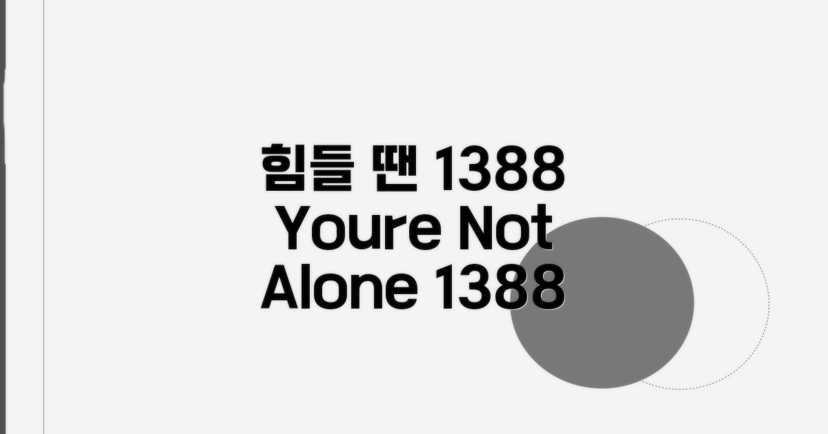 힘들 때 곁에, 1388 전화하세요