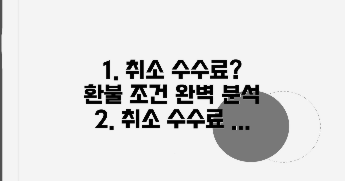 취소 수수료, 환불 가능 조건 상세 분석