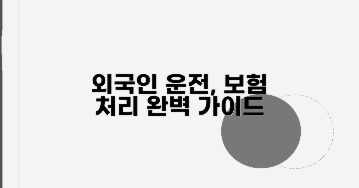 보험 처리, 외국인 운전자 안내