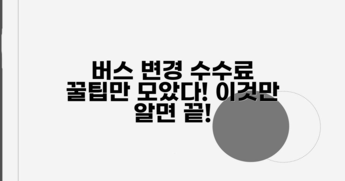 고속버스 변경 수수료, 이것만 알자