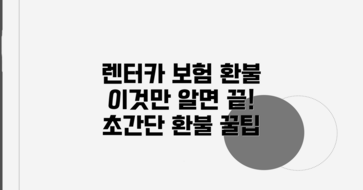 렌터카 보험 환불, 이것만 알면 끝