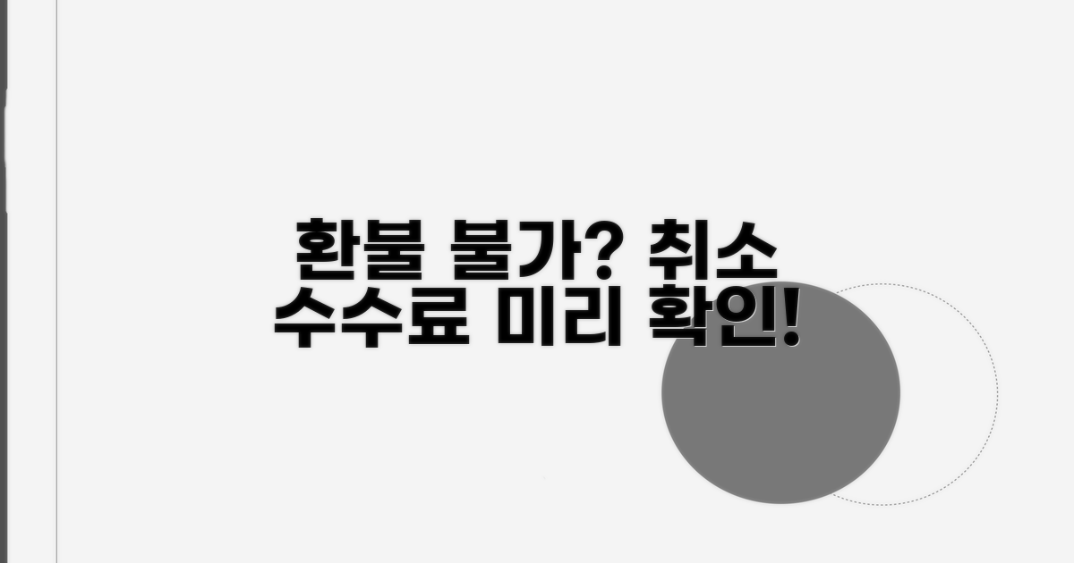 환불 불가? 취소 수수료 미리 체크!