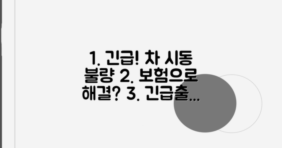 차 시동 안 걸릴 때 보험 적용 여부