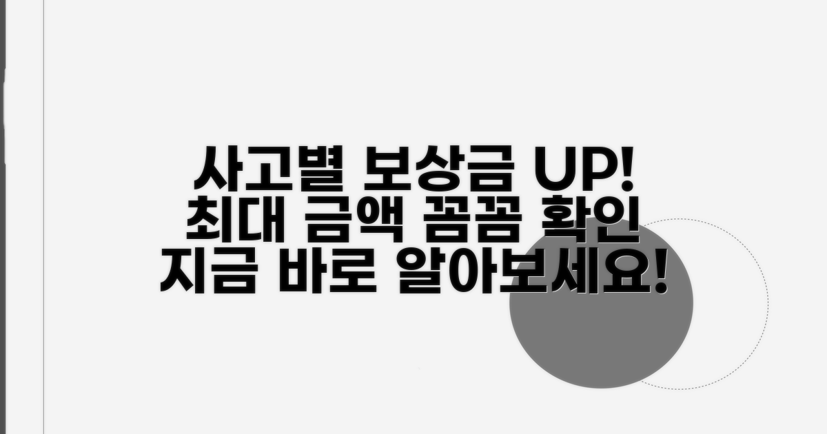 사고별 최대 보상금 확인하기