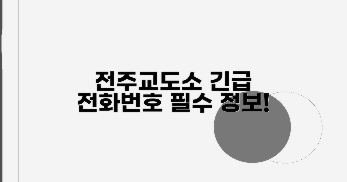 전주교도소 전화번호와 기본 정보