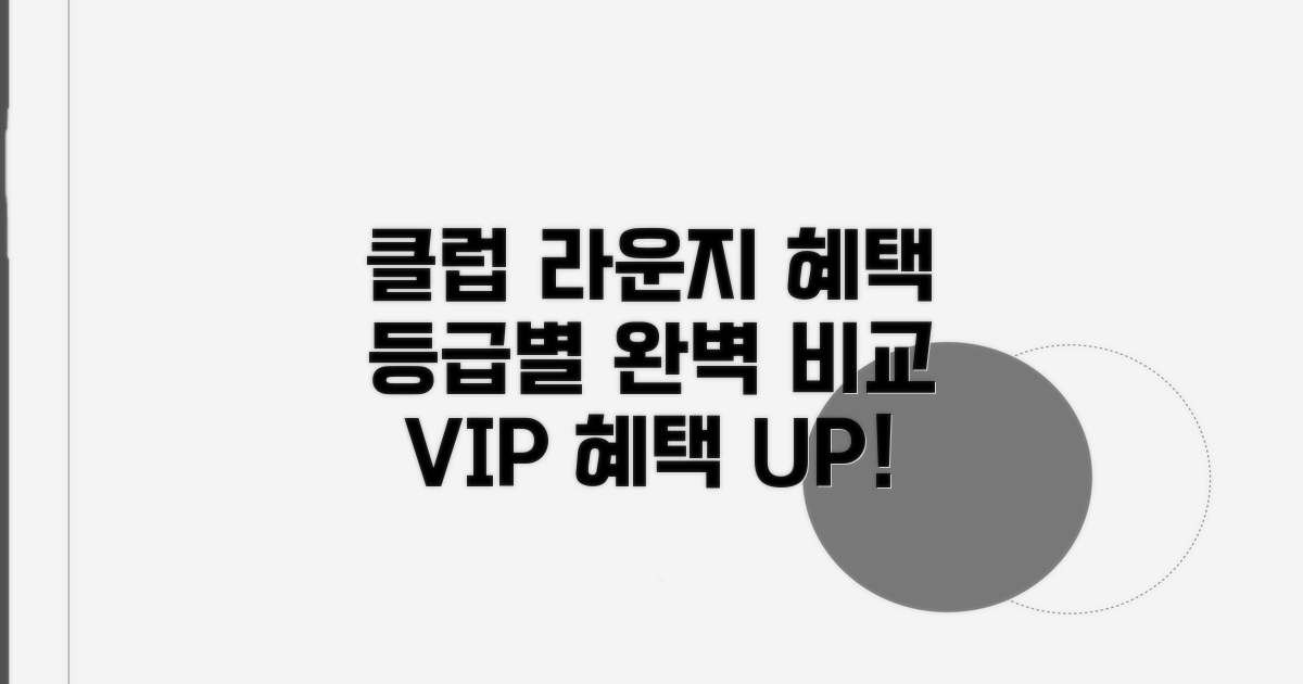 클럽 라운지 혜택, 등급별 완벽 비교