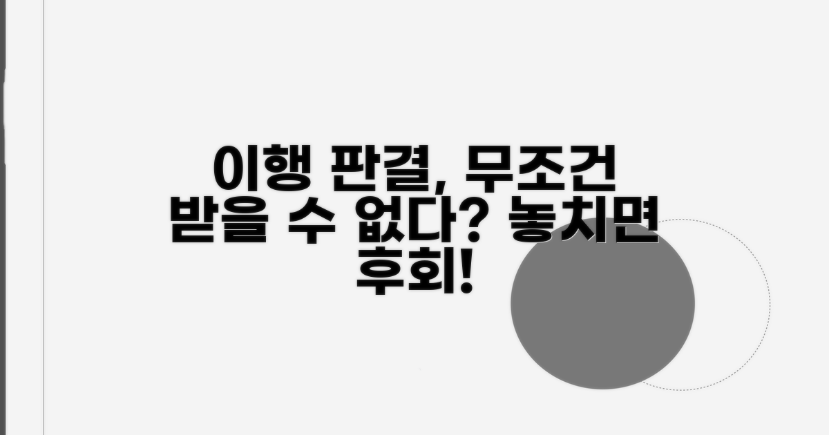 이행 판결, 주의해야 할 점