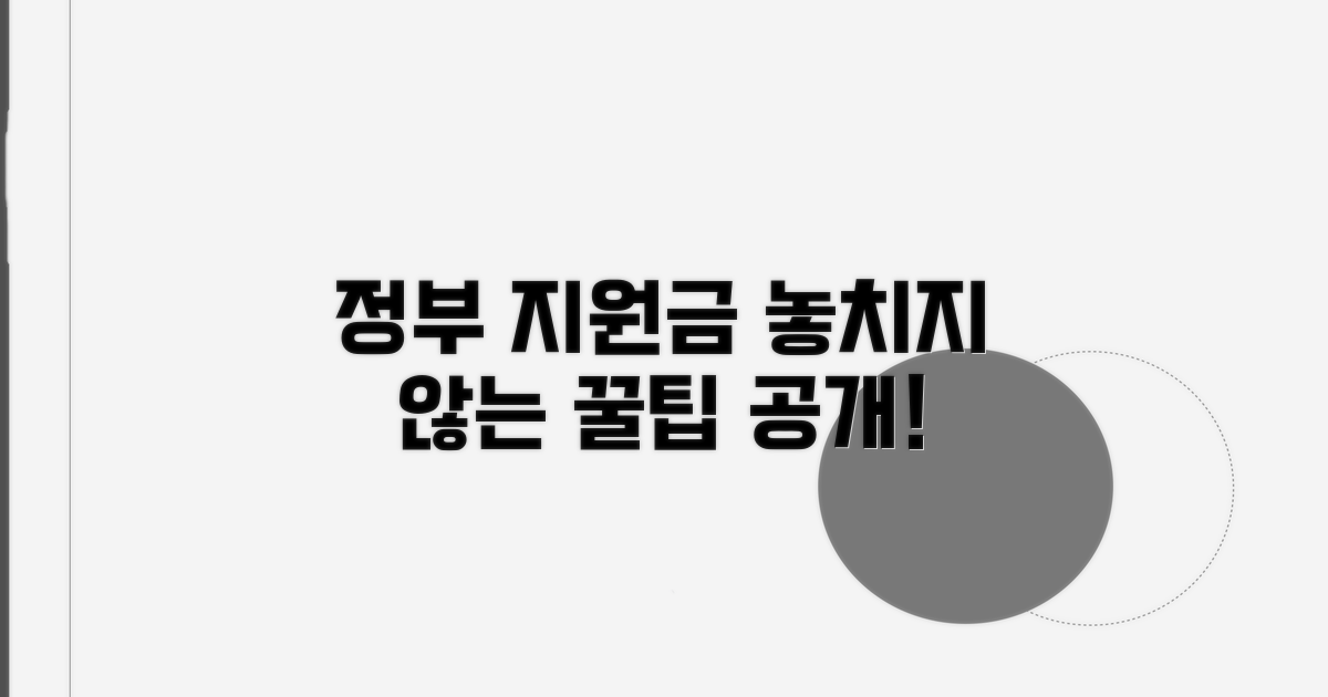 정부 지원금 놓치지 않는 꿀팁