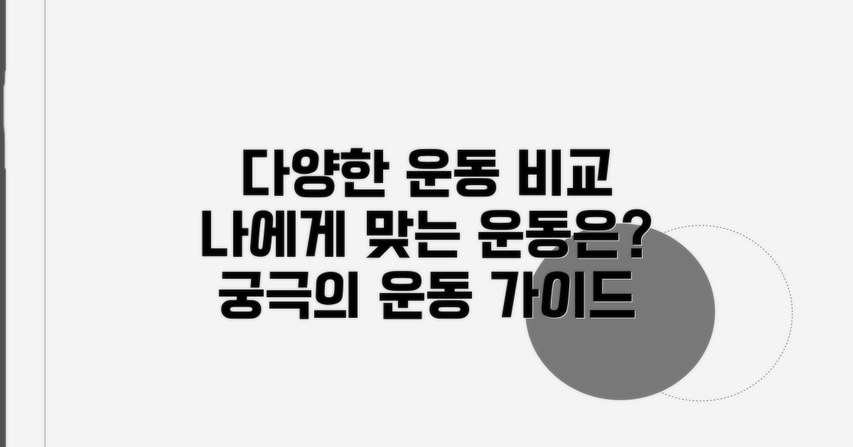 다양한 워크아웃 종류 비교 분석