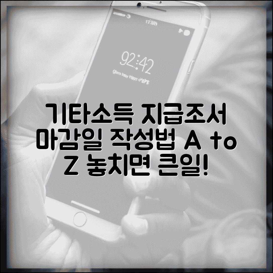 기타소득 지급조서 제출기한 | 기타소득 지급조서 작성법