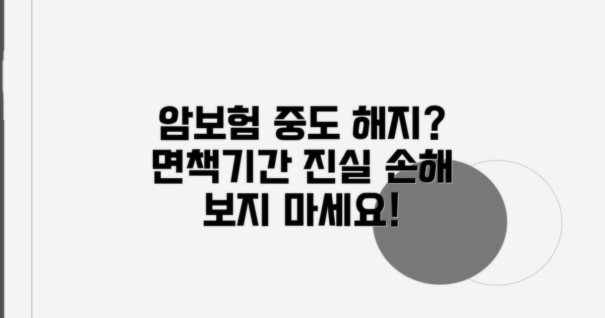 중도 해지 시 손해? 암보험 면책기간의 진실