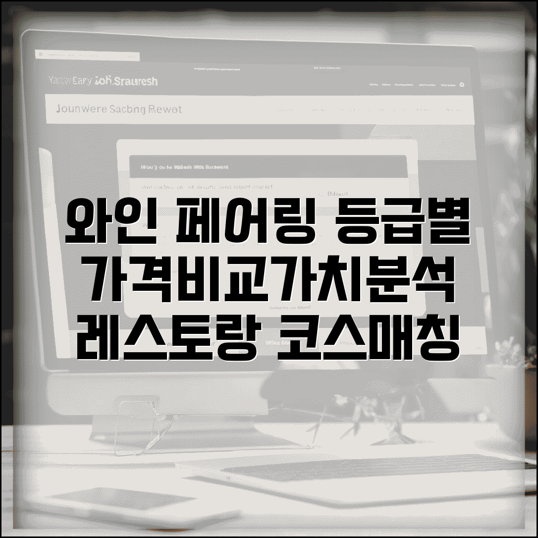 레스토랑 와인 페어링 등급별 가격 비교 | 코스 요리 와인 매칭 가치 분석