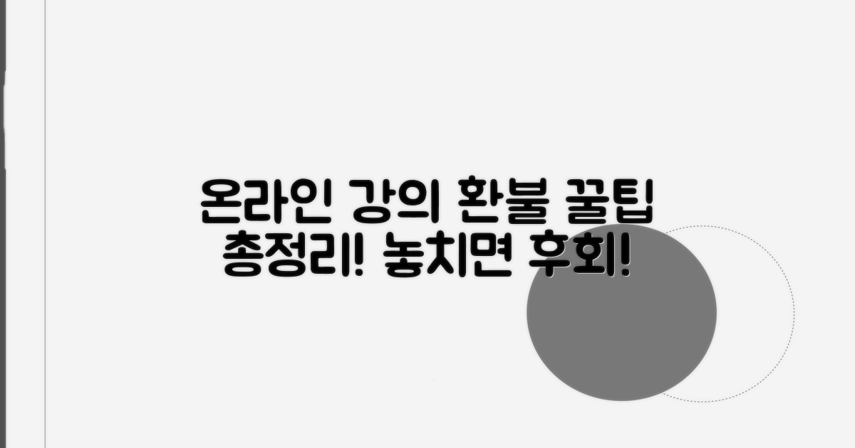 온라인 강의 환불 규정 총정리