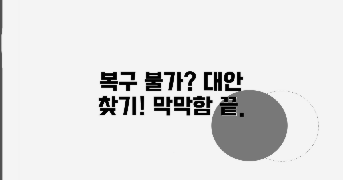 복구 불가 시, 대안은 무엇일까?