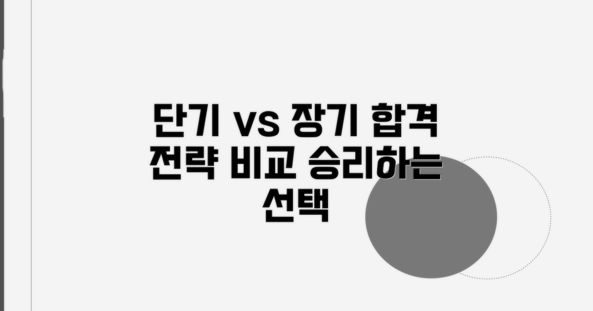 단기 합격? 장기 합격? 전략 비교