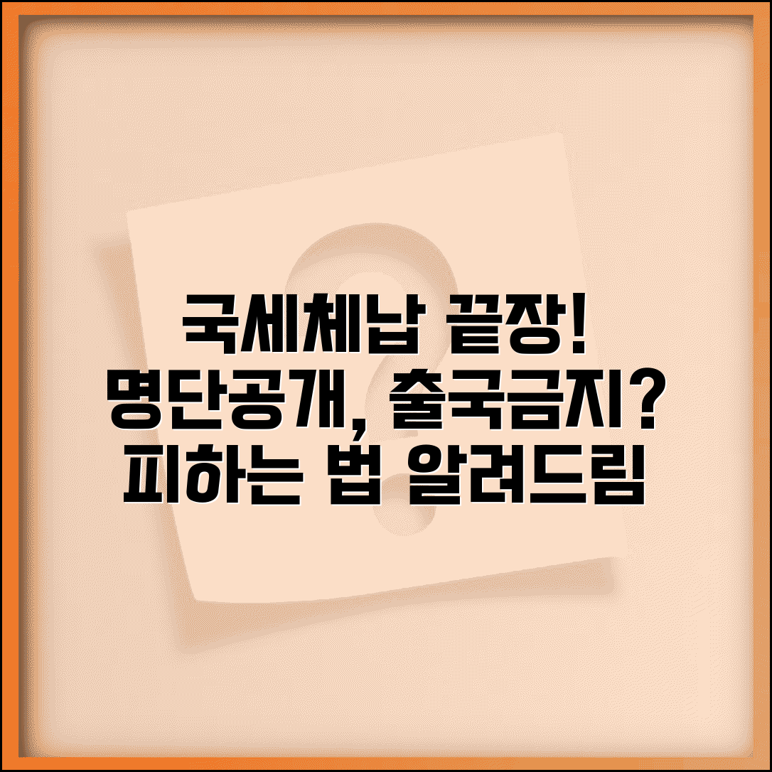 국세체납 심각성과 대처법 | 명단공개부터 출국금지까지 알아야 할 사항