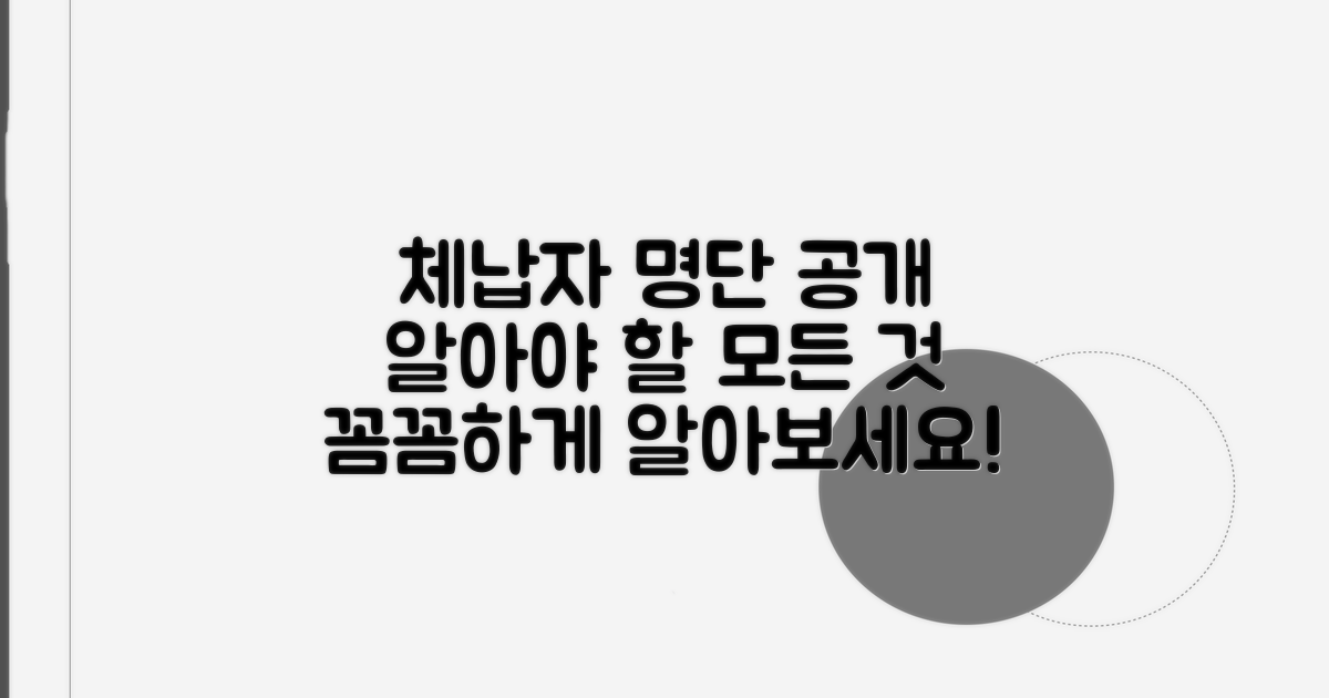 체납자 명단공개, 꼼꼼히 알아보기