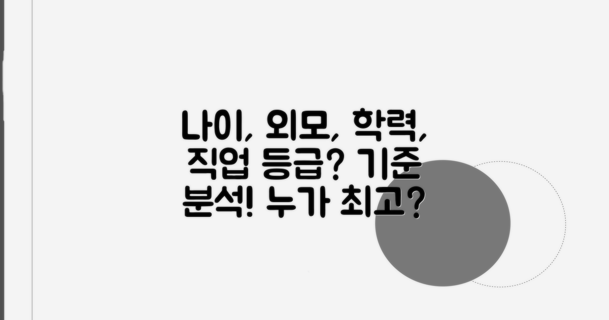 나이, 외모, 학력, 직업별 등급 기준 분석