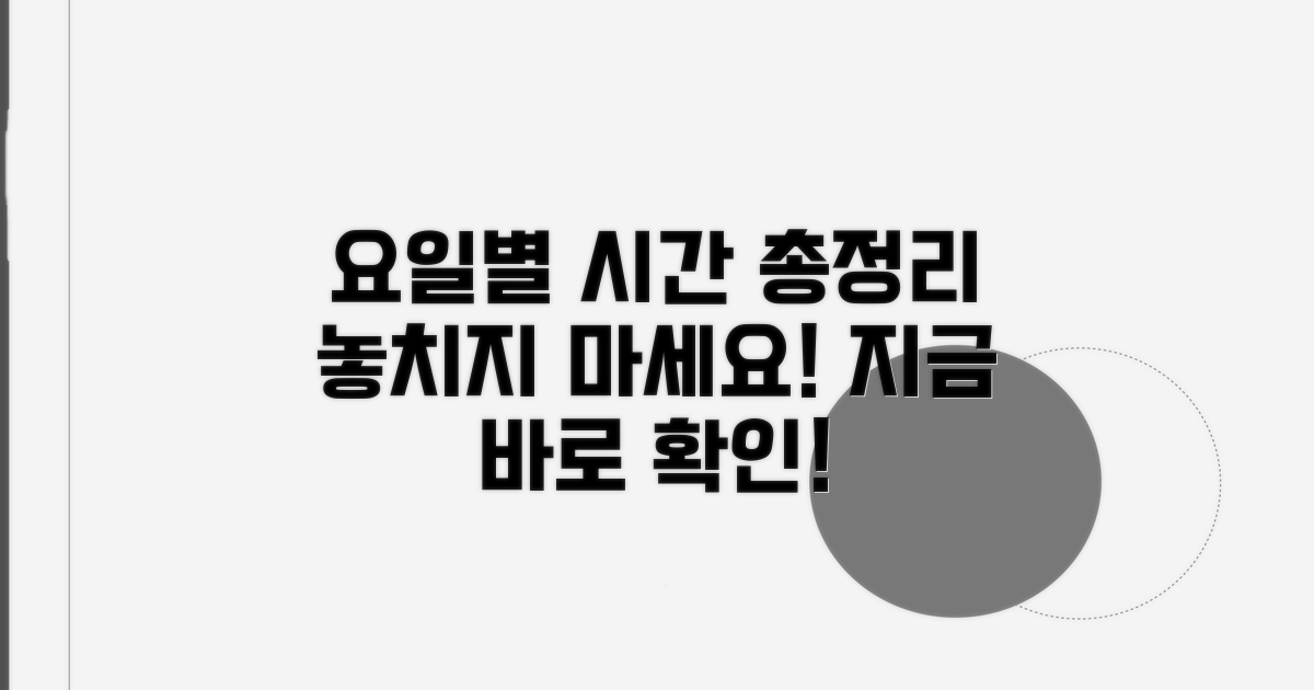 요일별 이용 가능 시간 총정리