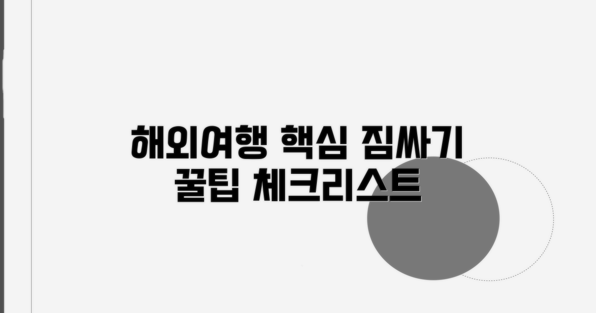 해외여행 짐싸기 핵심 체크리스트