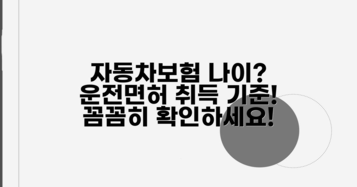 자동차보험 나이, 운전면허 취득 기준