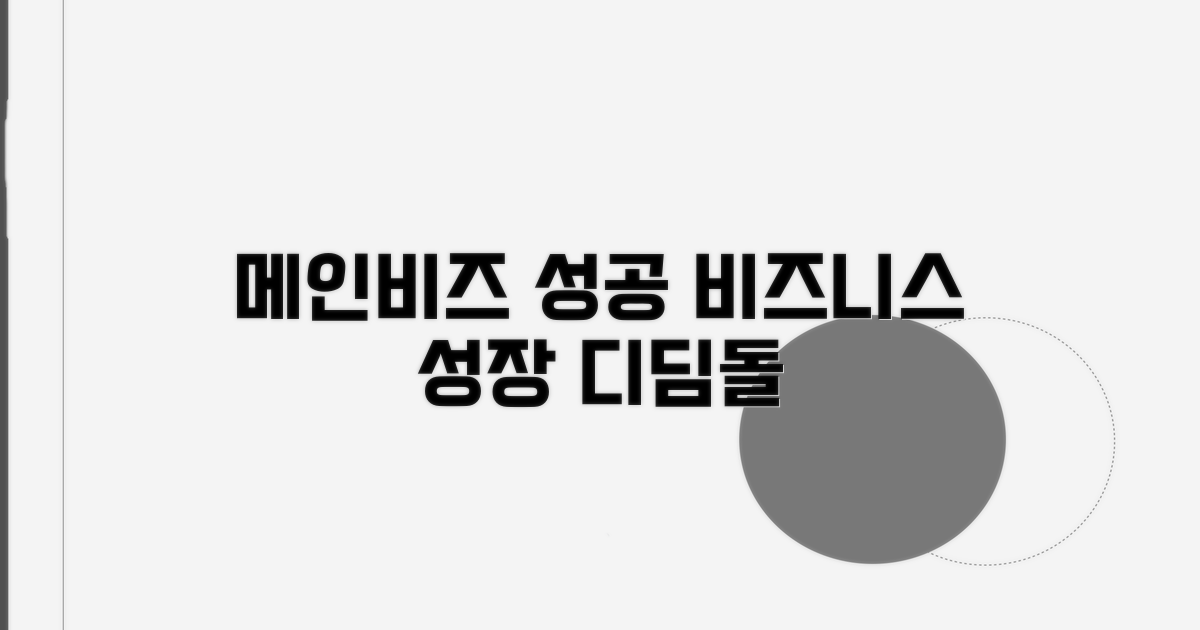 메인비즈, 성공 비즈니스 디딤돌