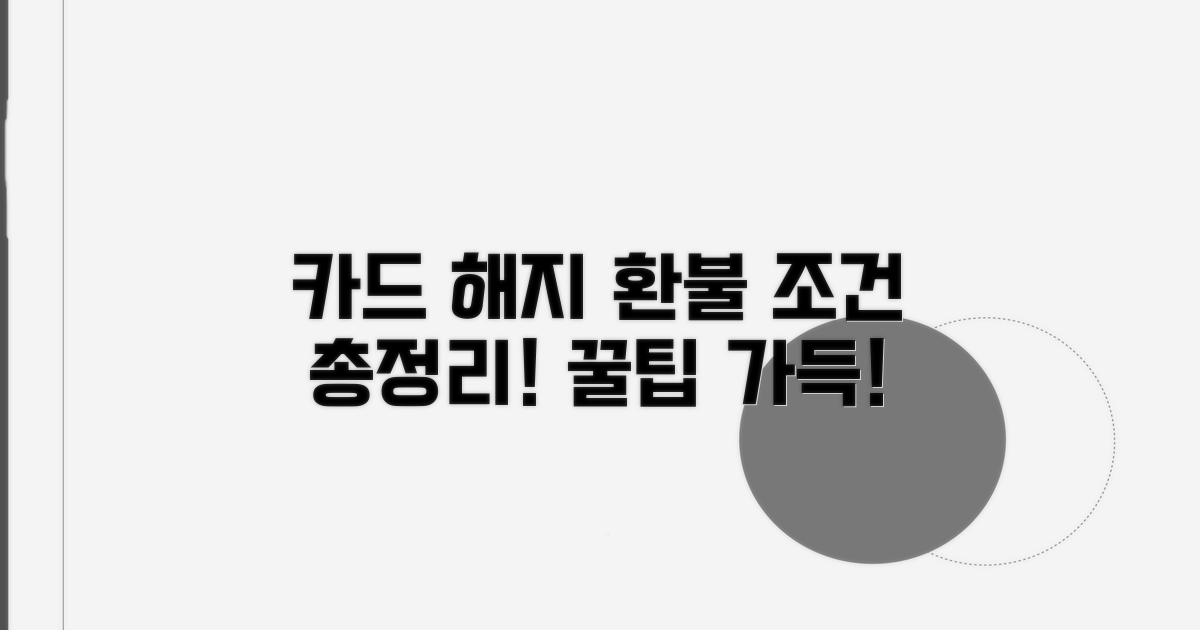 카드 해지 및 환불 조건 확인
