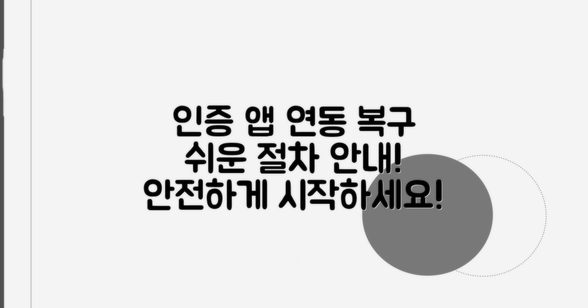 인증 앱 연동 및 복구 절차 안내