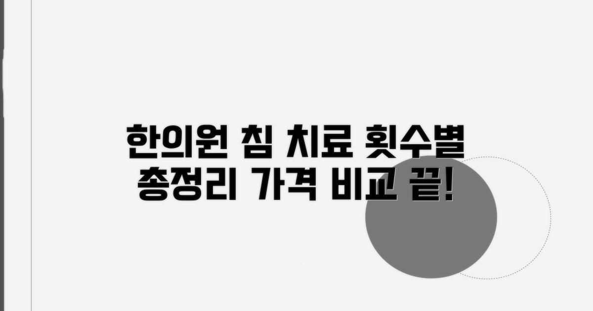 한의원 침 치료 횟수별 비용