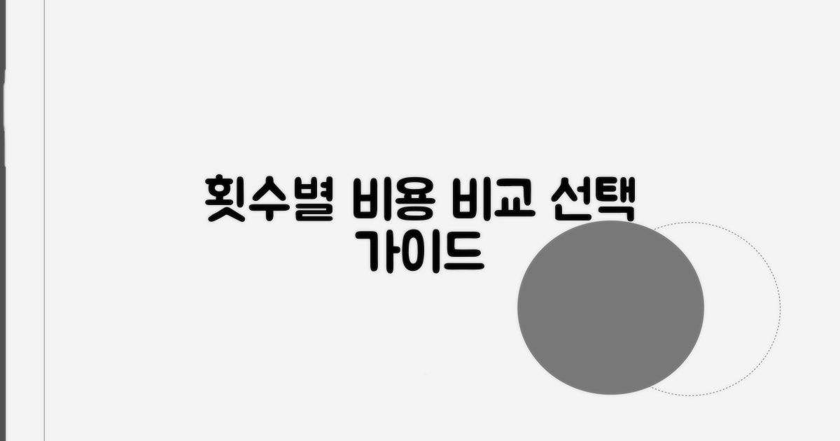 횟수별 비용 비교와 선택 가이드