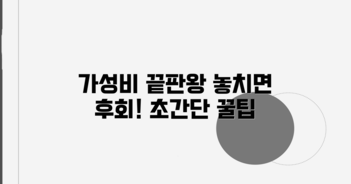 가성비 끝판왕 선택 꿀팁