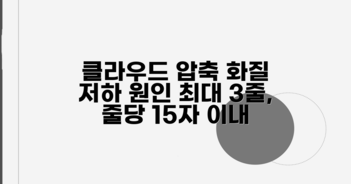 클라우드 압축, 화질 저하 원인 분석