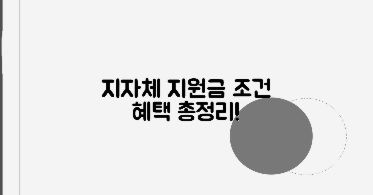 지자체별 지원 조건과 혜택 비교