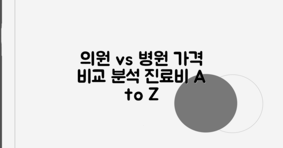 의원, 종합병원, 대학병원 가격 분석