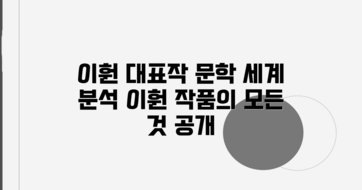 대표작 분석, 이훤의 문학 세계