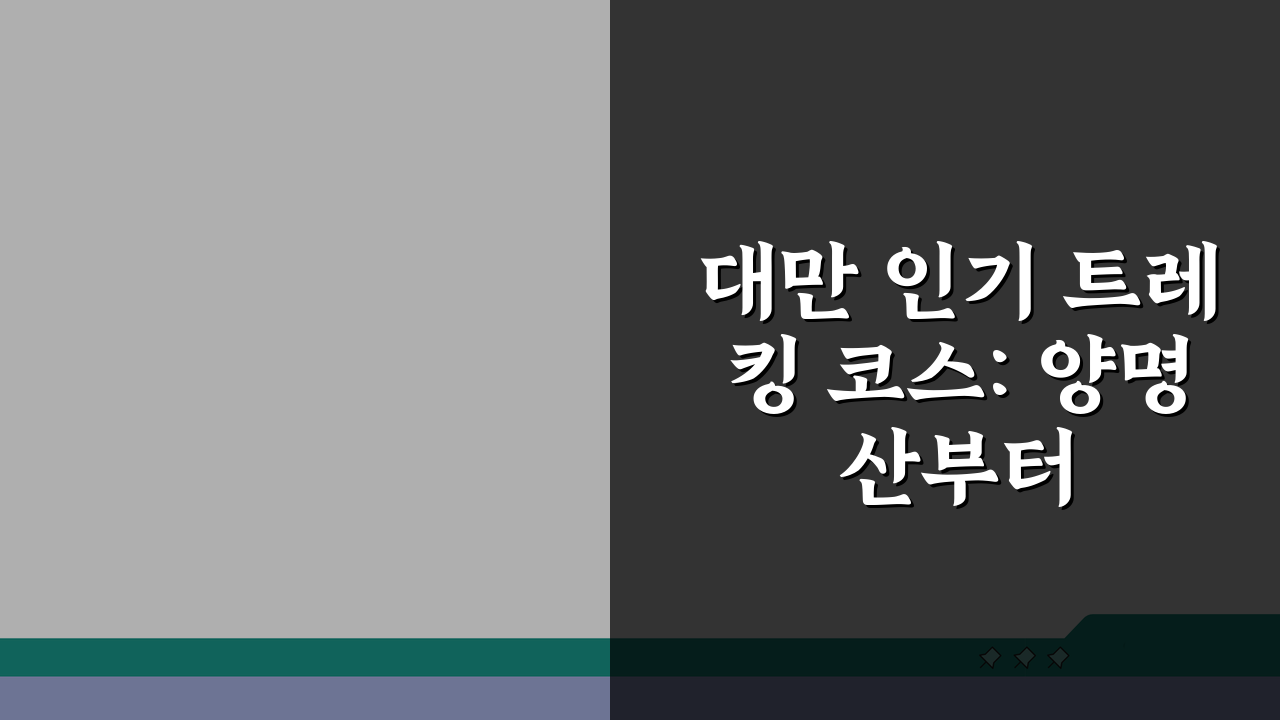 대만 인기 트레킹 코스: 양명산부터 알리산까지 난이도별 완벽 추천